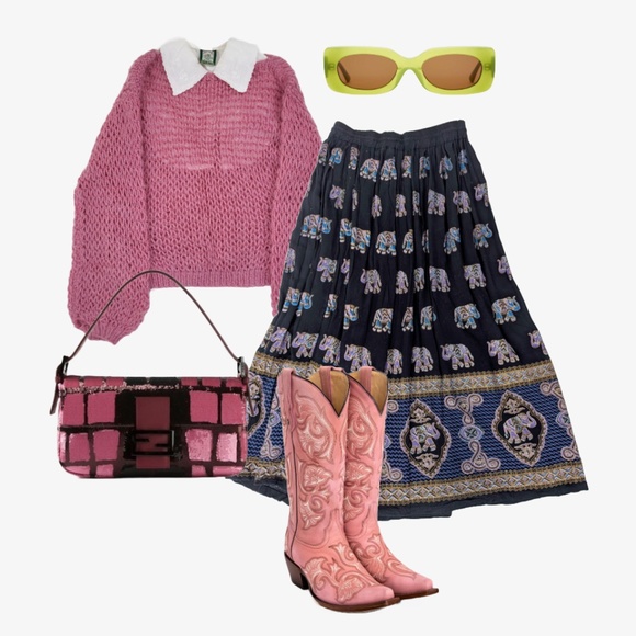 Bohemian Elephant Print Skirt - Picture 1 of 7